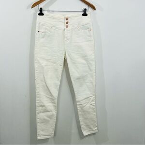 GUESS White High Rise 3 Button Skinny Jeans With Stretch Size 28